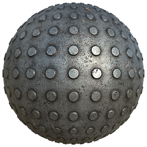 Worn Metal Tread Plate with Round Studs