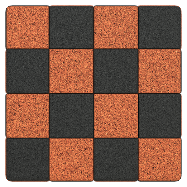 Playground Rubber Mulch Safety Surfacing Tiles (Plane)