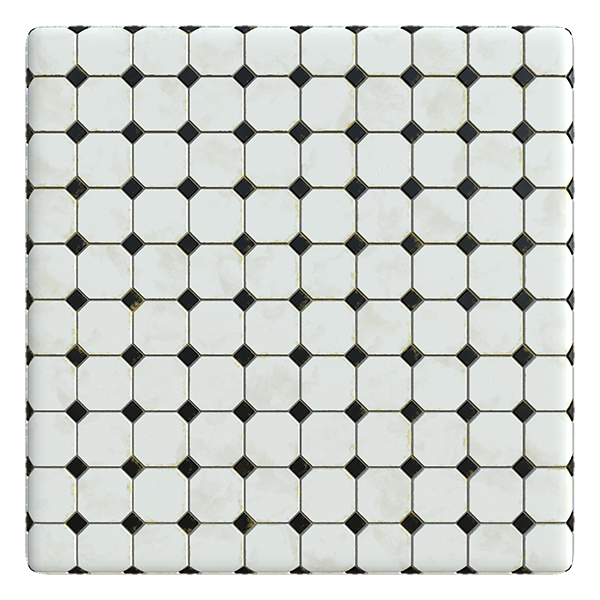 Victorian Octagon Monochrome Tiles (Plane)